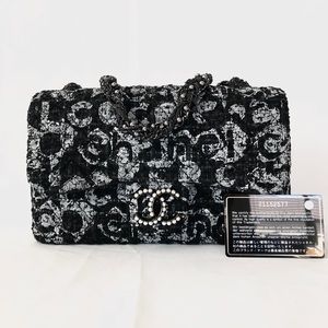 CHANEL TWEED WESTMINSTER PEARL FLAP BAG